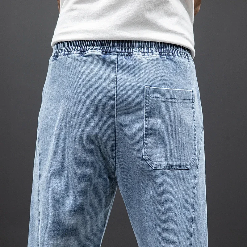 Spring Summer Black Blue Cargo Jeans Men Streetwear Denim Jogger Pants Men Baggy Jean Trousers Plus Size