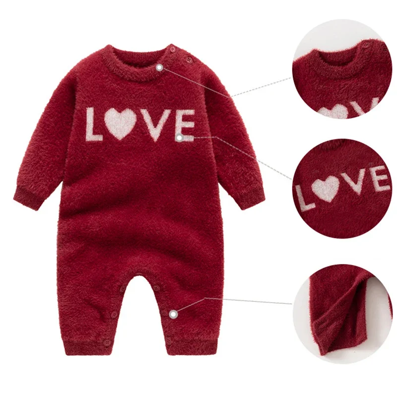 

Новинка 2023 года, осенний вязаный комбинезон для маленьких девочек, вязаный комбинезон с длинными рукавами для маленьких девочек, От 0 до 24 месяцев, детская вязаная одежда