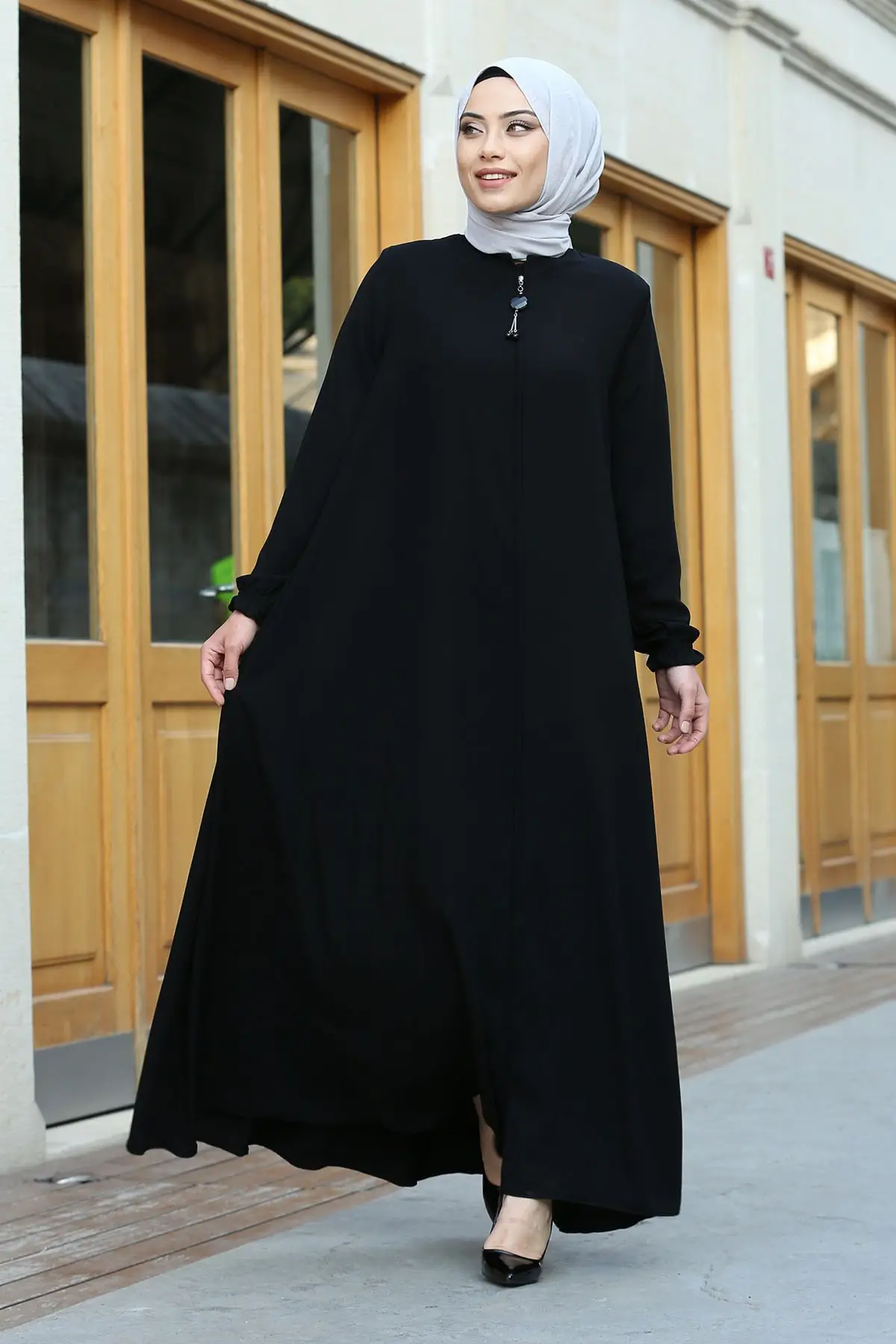 Abaya Mevlana Ferace nero-moda musulmana, Hijab Ferace Abaya