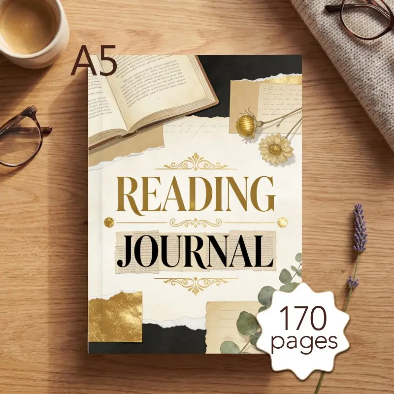 A5 Reading Journal,Book Reading Planner with 170 Pages,52 Book Review Templates,Gift for Book Lovers to Note Quotes & Book Notes