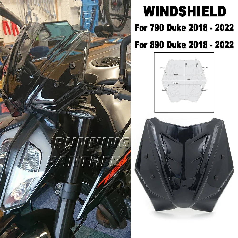 Motorcycle Fairing Windshield Specific Smoked Cover For Duke 790 2018 2019 2020