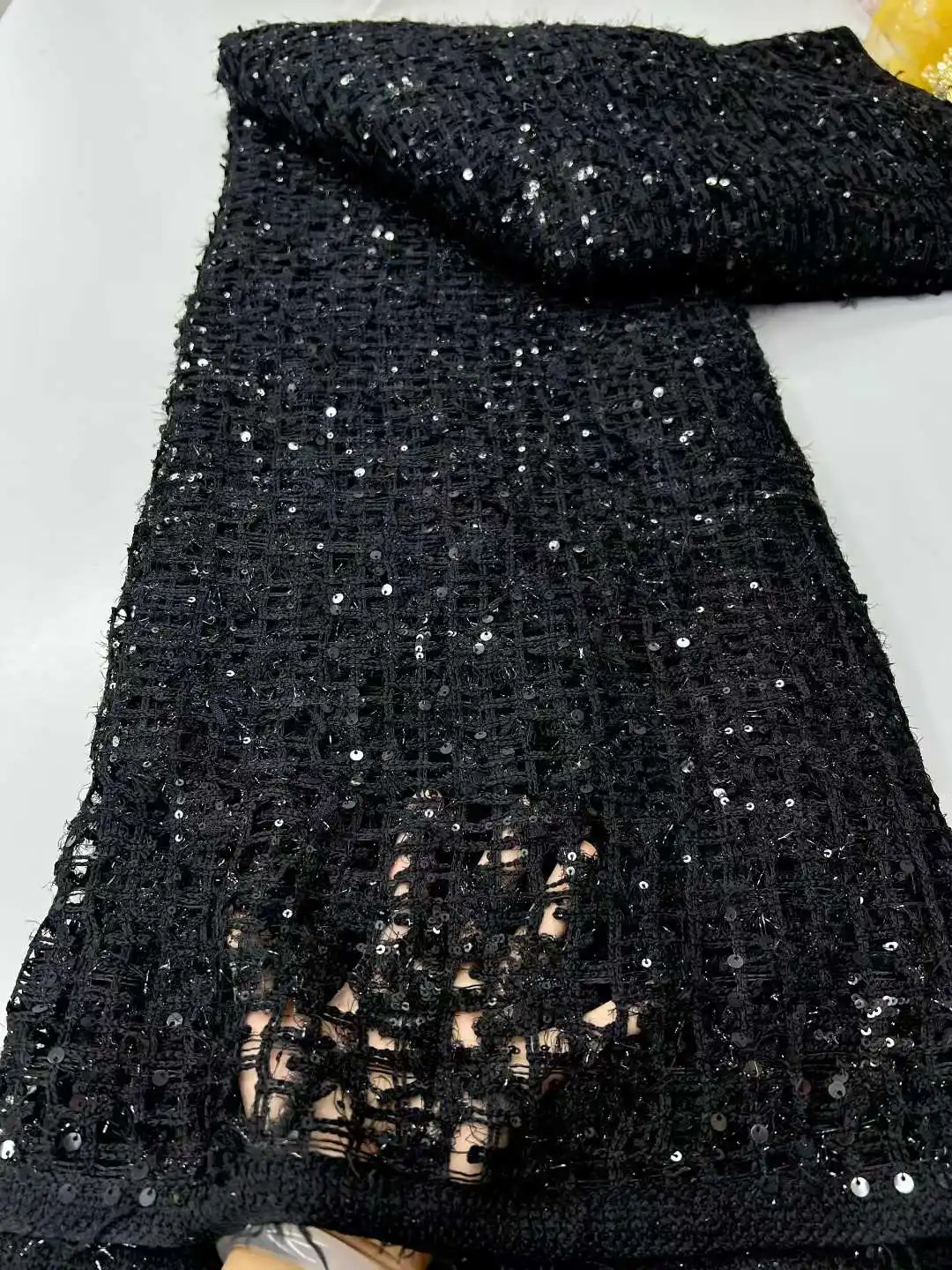 

African French Nigerian High End 2025 Guipure Lace Fabric With Sequins for Embroiderg Wedding Party Bride Sewing Dresses