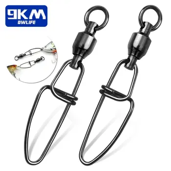 Girelle a scatto da pesca 20 ~ 100 pezzi Girelle con cuscinetto a sfera Connettore da pesca Clip per esca in acciaio inossidabile Accessori a scatto con chiusura a croce # 0-8