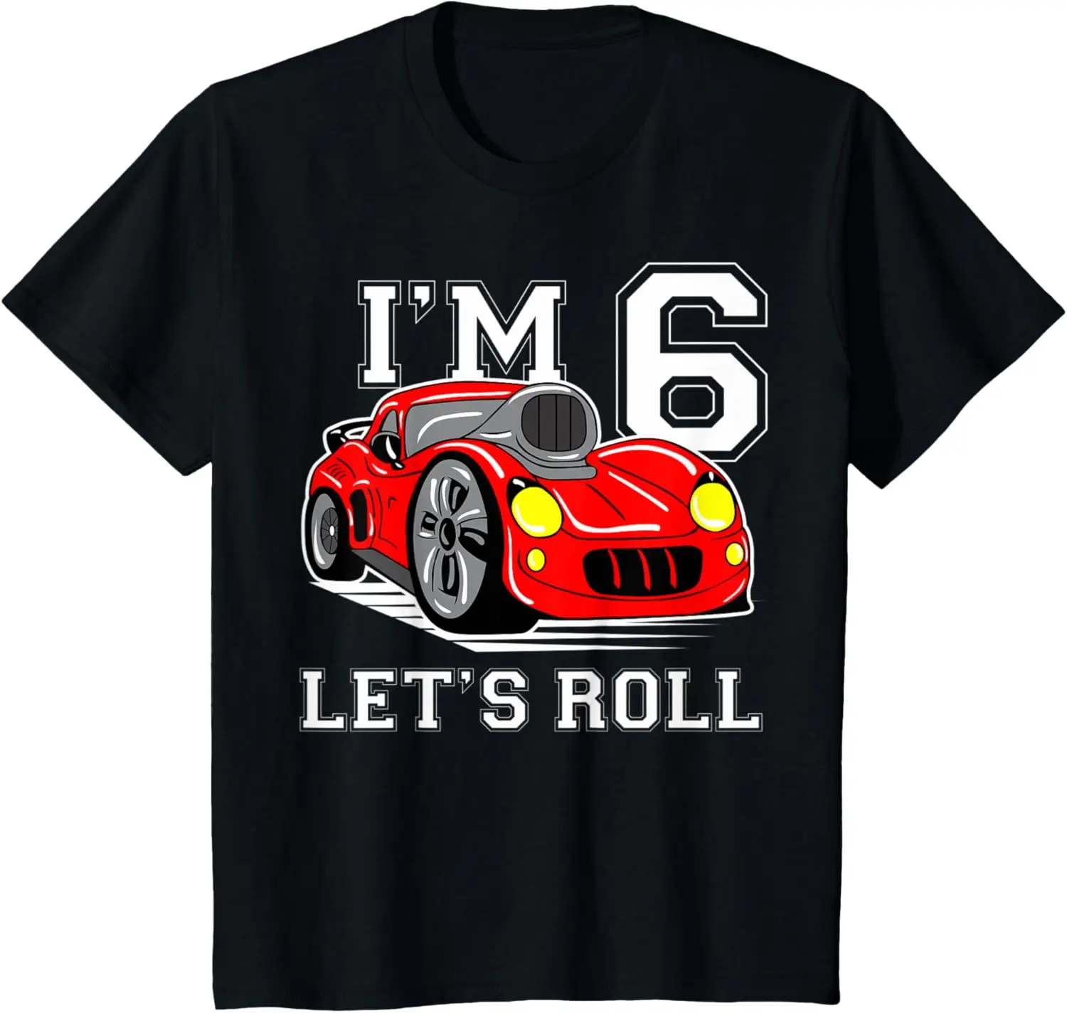 Kids Race Car 6th Birthday 6 Year Old Racing Car Driver Gift T-Shirt