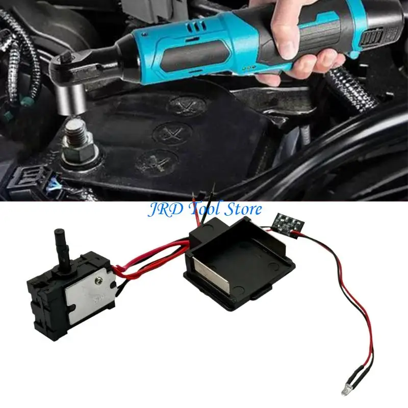 A2UD 21V Electric Wrench Control Assembly Repair Part with Forward Reverse Control, LED Light Panel and Plastic Base for