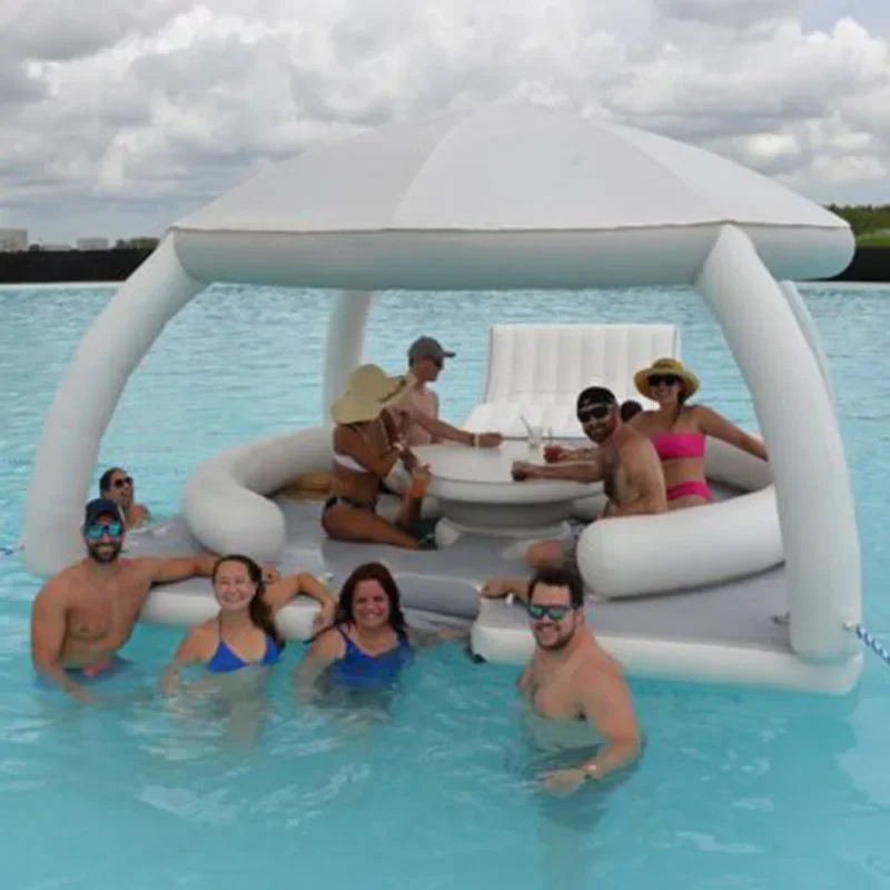 

Yacht matching sea inflatable leisure bar multi-person sofa recliner sunshade floating table row bed