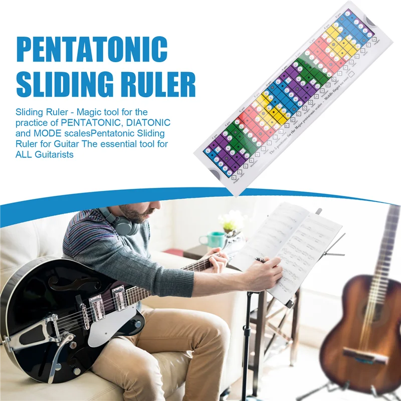 AED2- مسطرة انزلاق الجيتار لممارسة موازين السباق والدراجاتونيك والوضع/مسطرة انزلاقية بينتاونيك