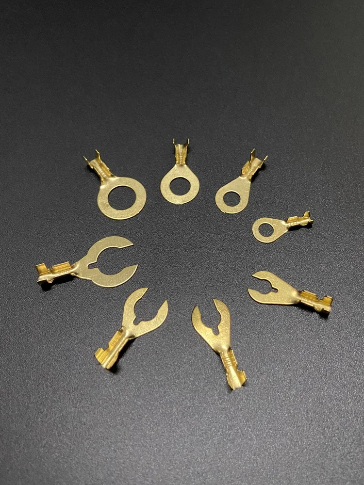 Brass Material 1 To 1.5 Square Millimeters O And Y Shapes Hole 4 5 6 8 Connector Cold Pressed Crimping Wire Terminal Blocks