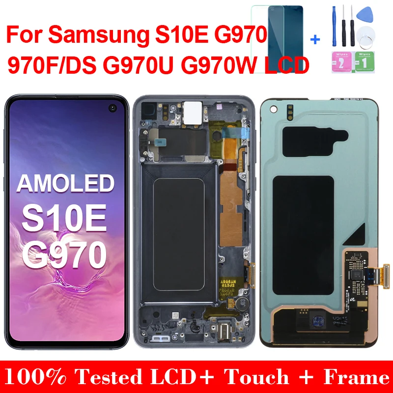 

5.8"AMOLED S10E Display For Samsung Galaxy S10E G970F G970U G970W LCD With Frame Touch Screen Digitizer Assembly Replacement