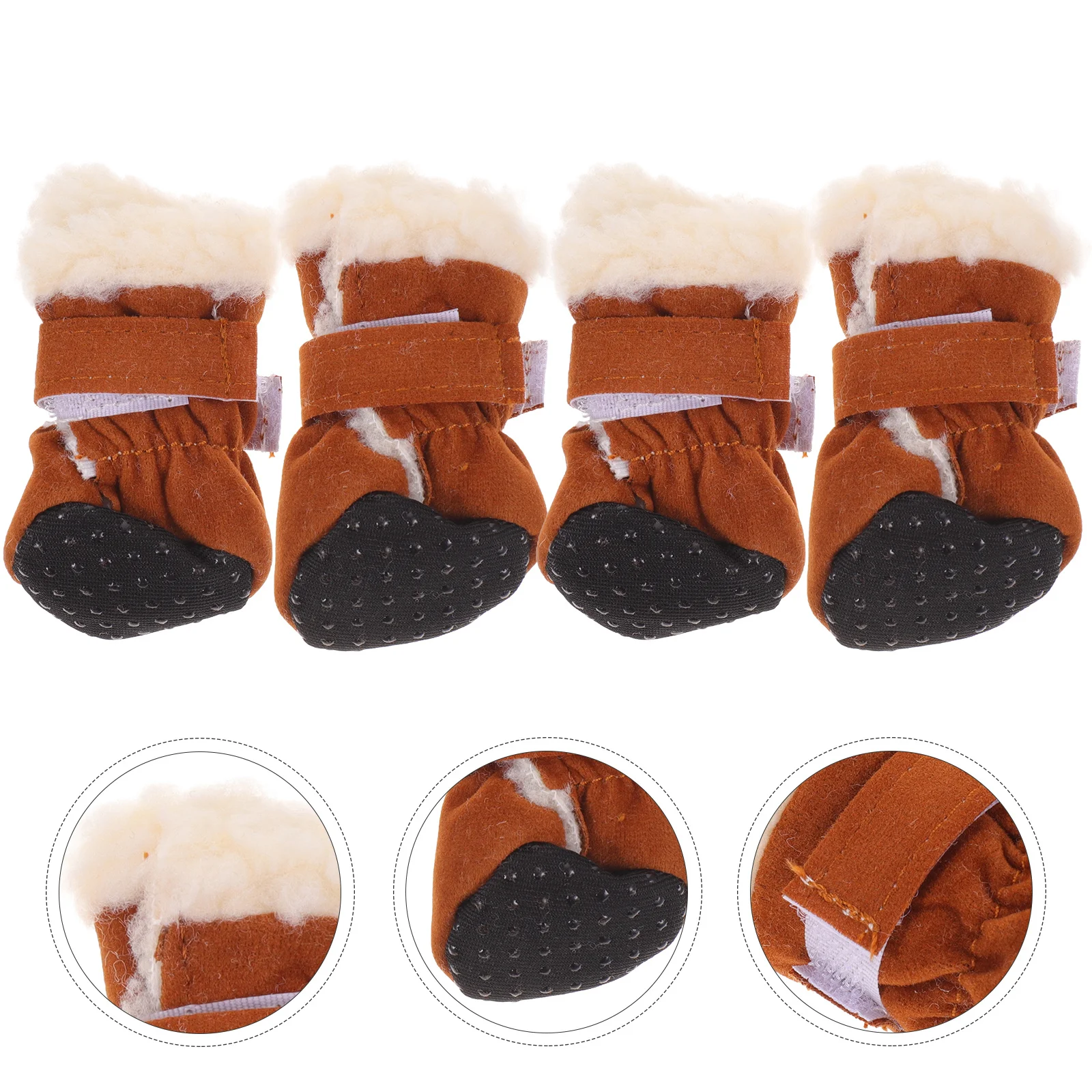 

4Pcs Pet Snow Boots Warmer Paw Protectors Anti Scratch Soft Breathable Dog Cat Boots for Winter Outdoor Indoor Use