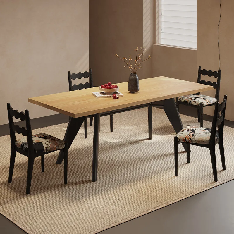 

Solid wood dining table creative meeting office long table simple