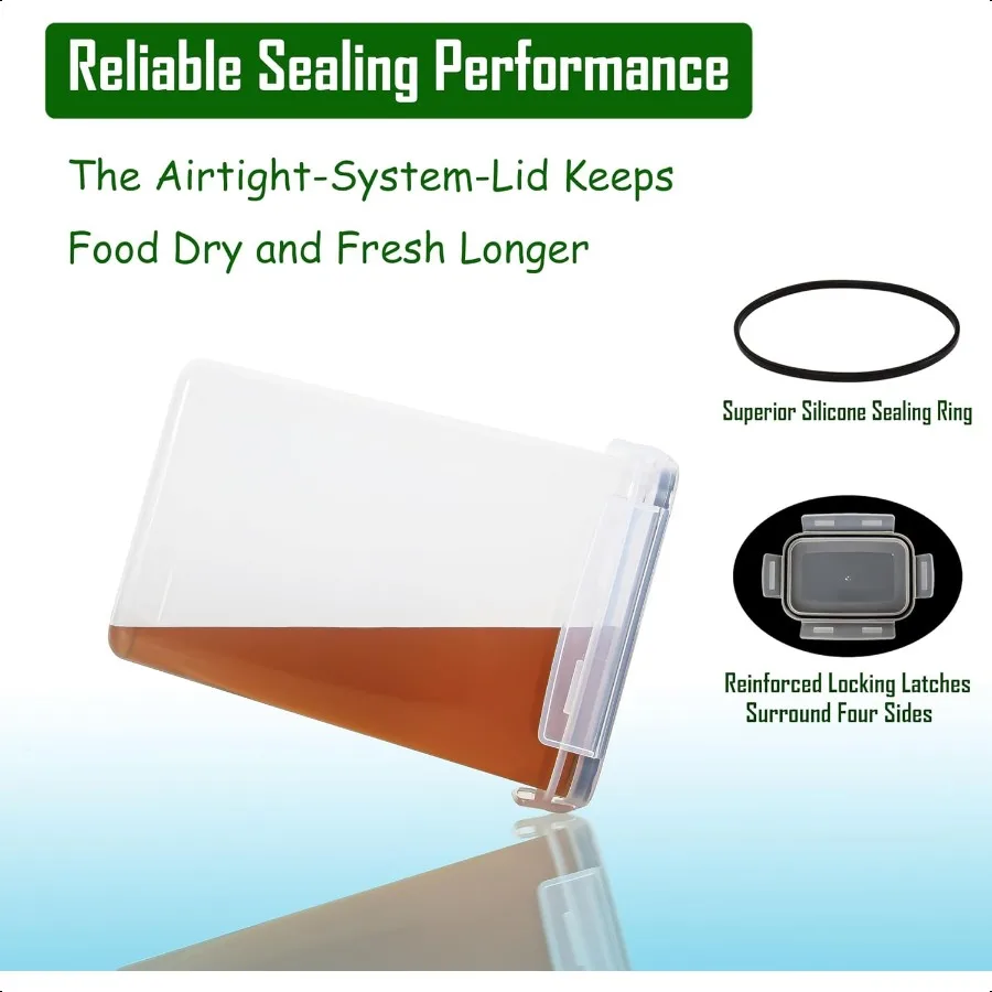 Recipientes herméticos de armazenamento de alimentos com tampas, conjunto de 14 organizadores de despensa de cozinha e armazenamento para cereais, farinha, açúcar, macarrão, lanche