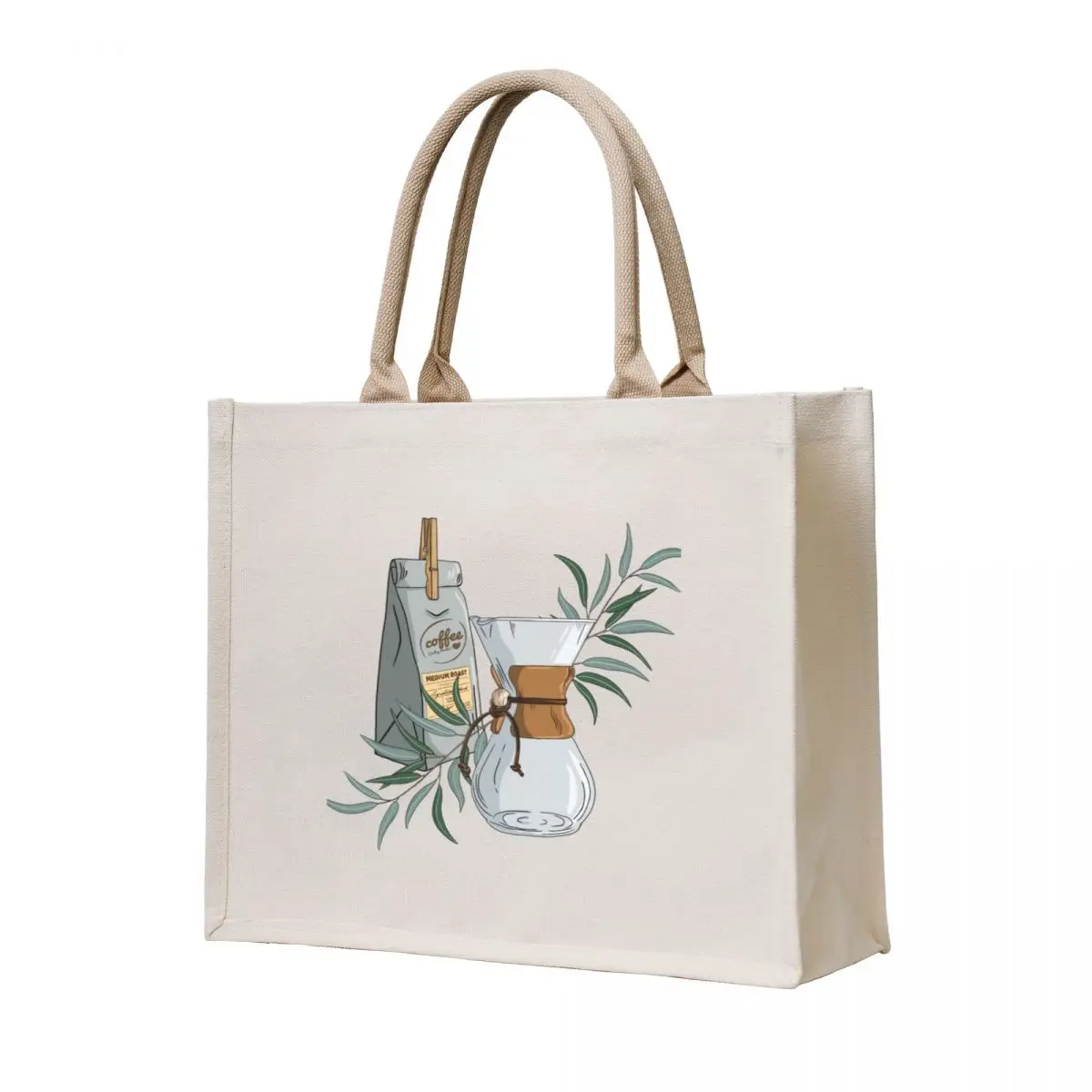 

Hand Drawn Coffeemaker - Coffee Lover Art Tote Bag Canvas bag for women tote bag men's Big Women's shopper