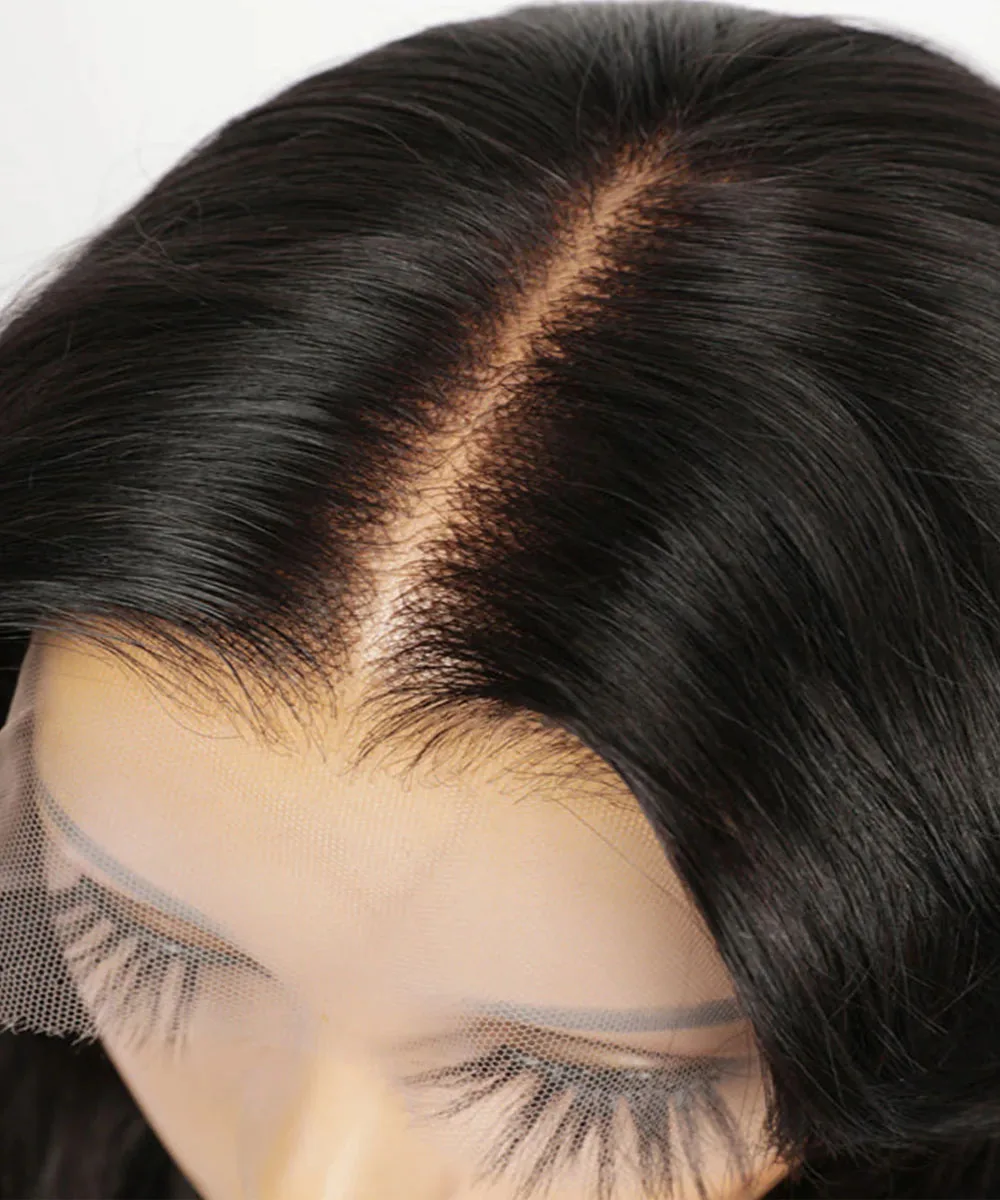 Perruques brésiliennes en cheveux humains 13x4 Straight HD Lace Front 360 Full Lace pré-plumées, densité 250, noires naturelles, pour femmes