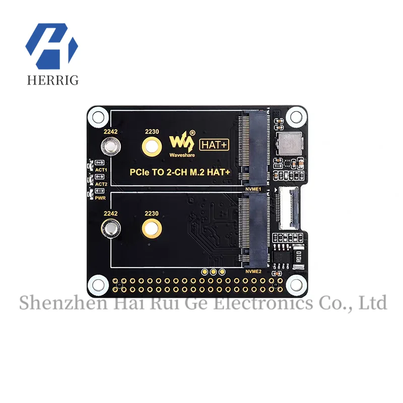 

MicroSnow Raspberry Pi 5 Dedicated PCIe to Dual-Channel M.2 Expansion Board HAT Standard NVMe High-Speed Read/Write