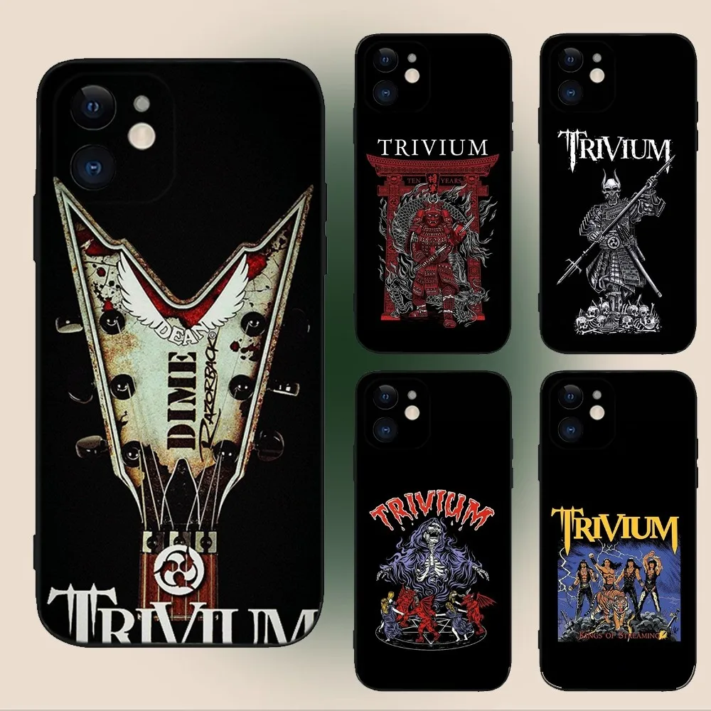 

T-TriviumS Heavy Band Shogun Phone Case For iPhone 16,15,14,13,12,11,Plus,Pro Max,XS,X,XR,SE,Mini,8,7 Soft Silicone Black Cover