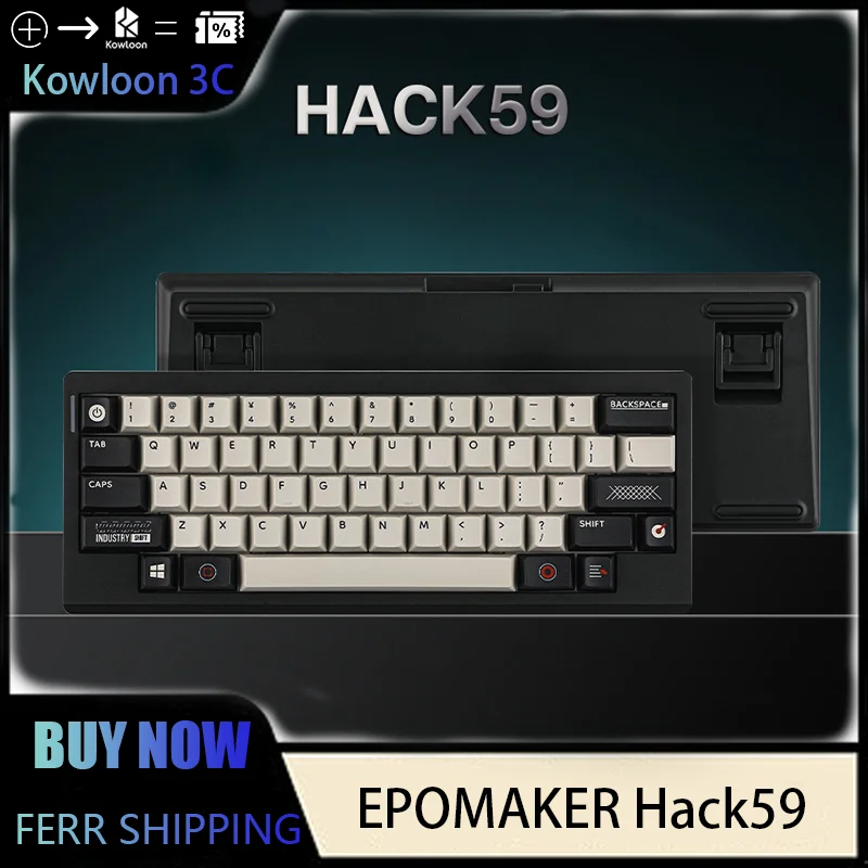 EPOMAKER Hack59 Mechanical Keyboard Tri-mode Customization HHKB Row Gasket Bluetooth 2.4G QMK/VIA Hhkb Gasket PBT 60 Layout