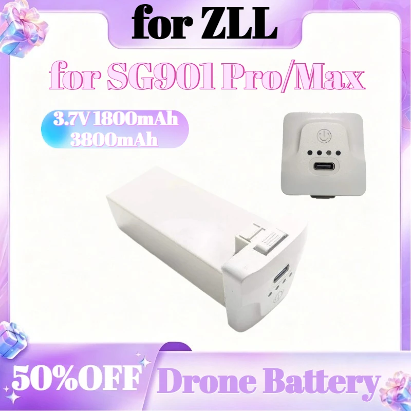 

3.7V 1800mAh 3800mAh Flight Time 24mins Drone Battery For ZLL SG901 Pro/Max Battery Replacement Accessories Part