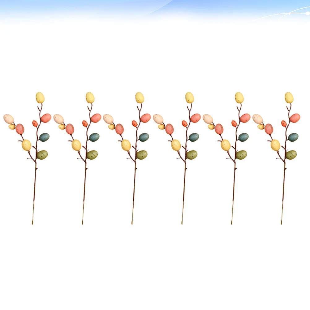 

6 Branches Easter Egg Decorations Durable Creative Flower Arrangement Decor Easter Ornament Adornment for Home Decoration