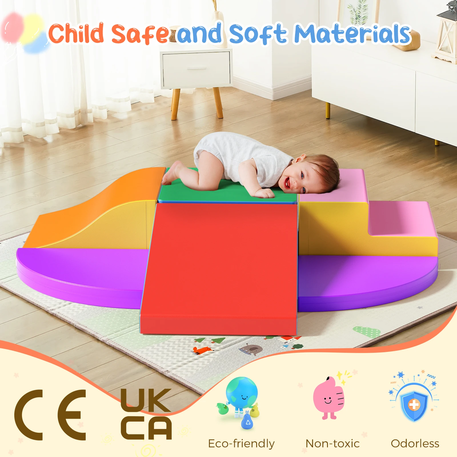 6 قطعة مدرب المهارات الحركية للأطفال من البولي يوريثان مجموعات كتلة رغوة مع ملء EPE ألعاب تعليمية مناسبة للأطفال الصغار في مرحلة ما قبل المدرسة #3