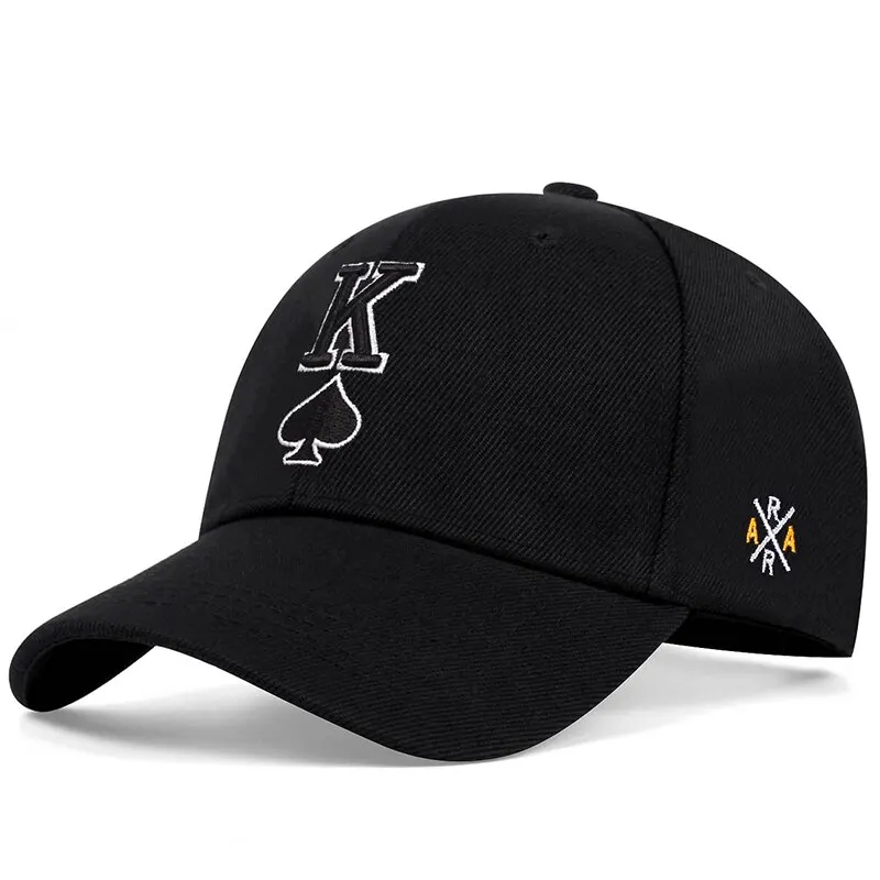 Fashion Poker K Letter Embroidery Hip-hop Hats Outdoor Adjustable Casual Baseball Caps Sunscreen Hat