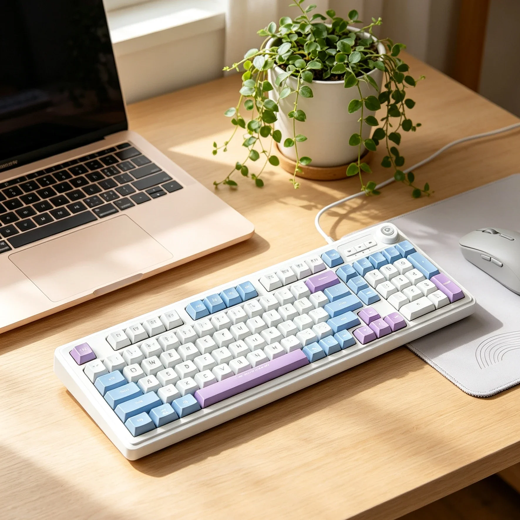 Mechanical Feel Wired Keyboard Color Block Backlit Gaming Keyboard USB Luminous Office Game Keyboard For Laptop Desktop Girls