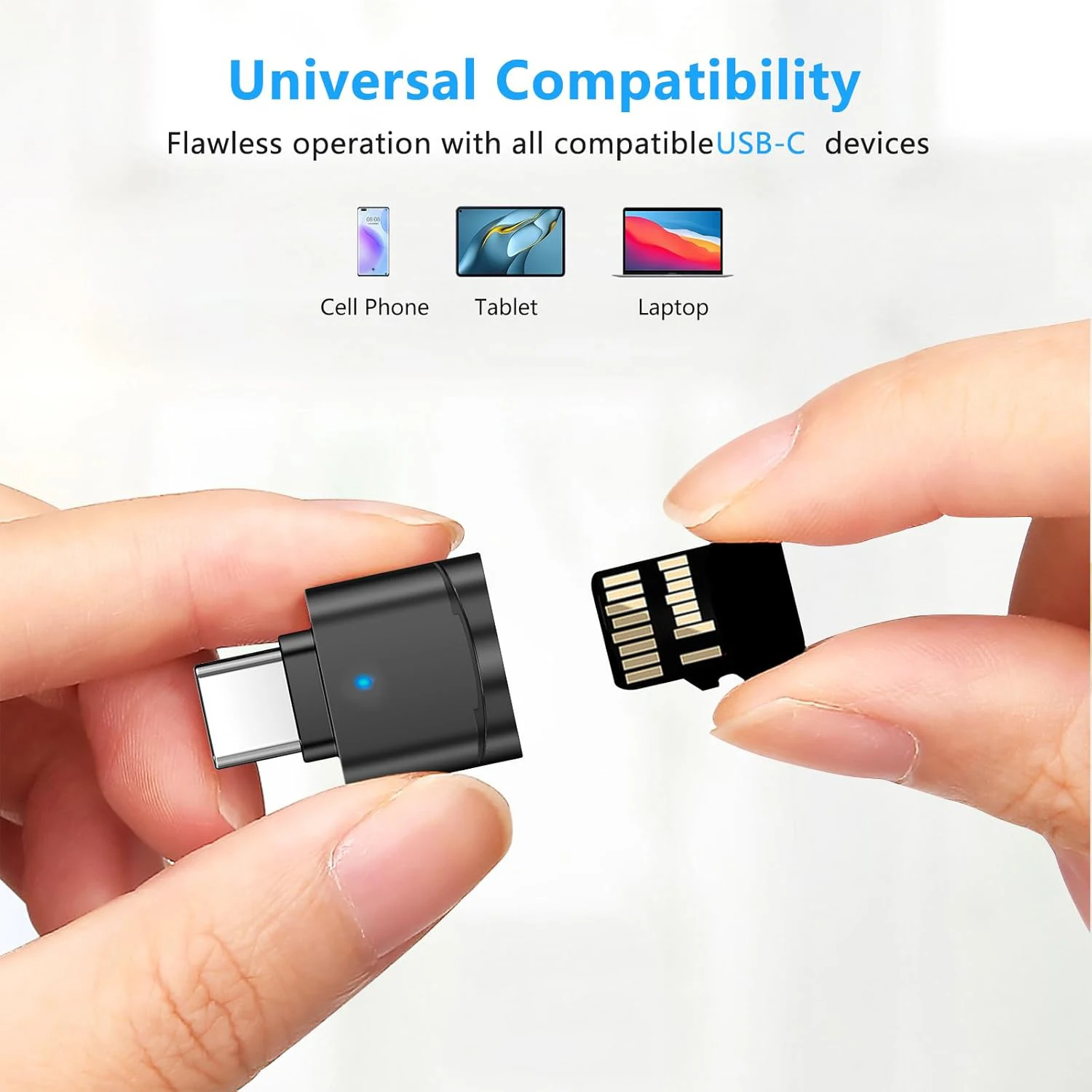 2 Stück Mini Typ-C USB 3.0 zu SD Micro SD TF Kartenleser Speicherkartenleser für Samsung Huawei Xiaomi Aluminium-Kartenleser – Detail 6