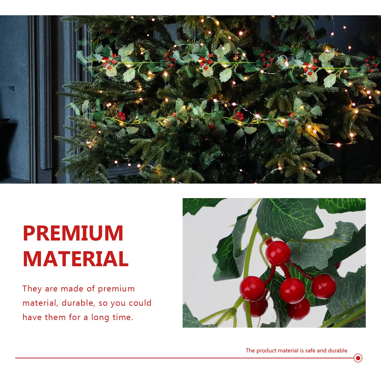 

1pc Christmas Vine String Rattan Night For Indoor Party Home Festival Indoor Decoration Festival Light Led Light Strap