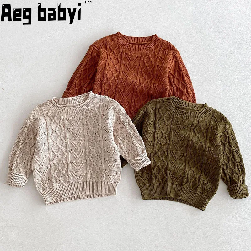 

Children Baby Loose Sweater Knitted Autumn Winter Baby Boy Girl Clothes Round Neck Kid Toddler Girl Boy Pullover Baby Outerwear