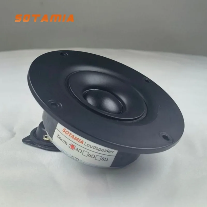 

SOTAMIA 1 шт. 4-дюймовый HIFI-твитер, аудиодинамик для высоких частот, 4 Ом, 30 Вт, с шелковой мембраной, для самостоятельной сборки, для настольных и полочных пассивных колонок