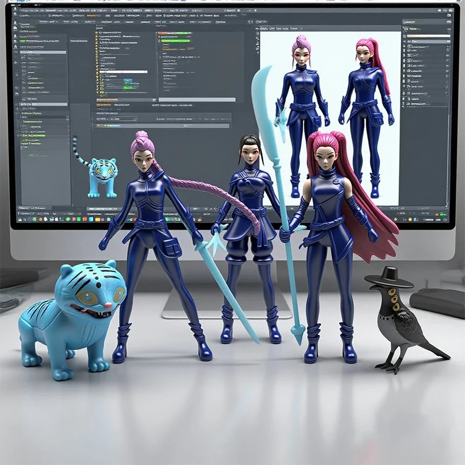 2026_ 5-8/pcs/Set Kpop Demon Hunters Action Figure Toy Derpys Tiger Rumi Mira Zoey Sussy Figurine Doll For Fans Gift_%%