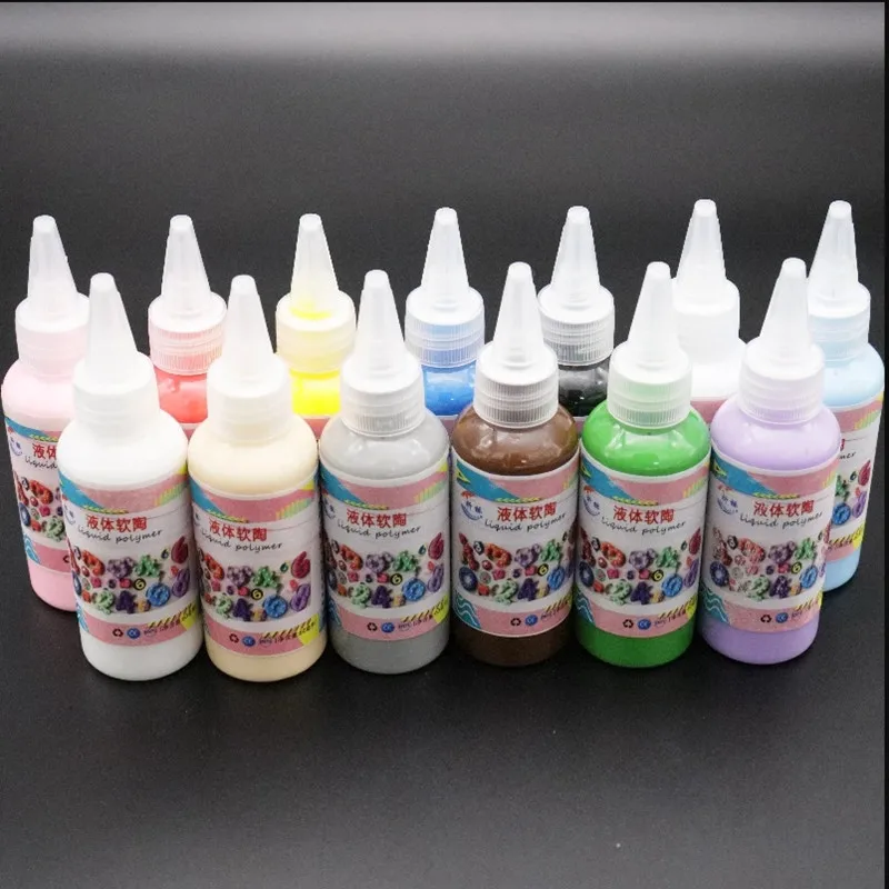 60ML/ Bottle of Color Liquid Polymer Clay DIY Handmade Flower Mold Creative Polymer Clay Painting Work Production Materials