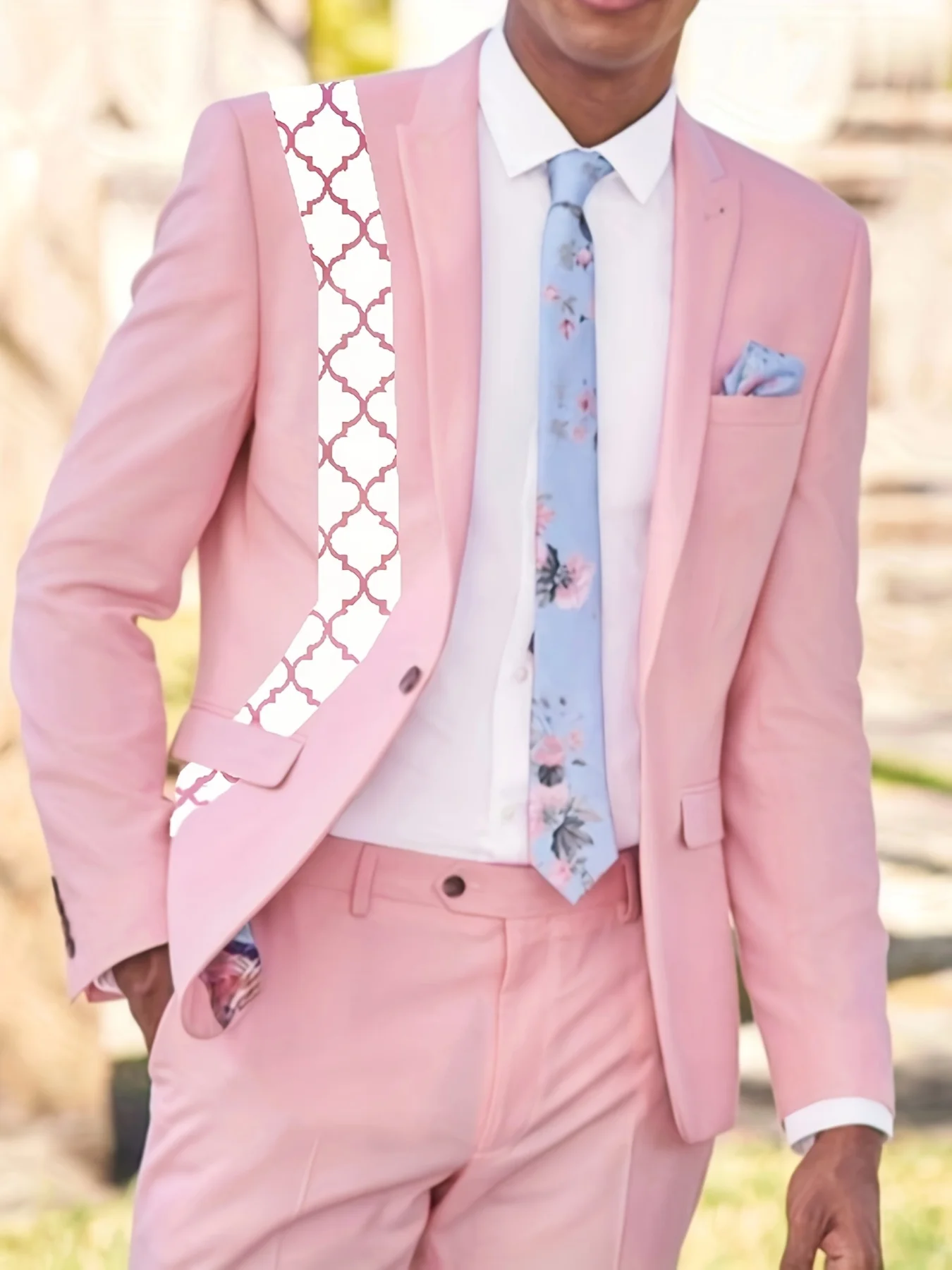 

Men's Geometric Pattern Suit Jacket Luxury Wedding Dinner Blazer Elegant Suit Coat for Formal Occasions Blazers Jacket for Men