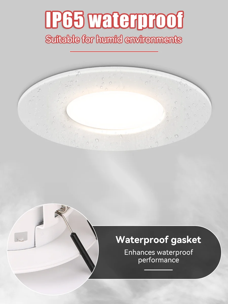 Gu10 Recessed Downlight, 25W Max Waterproof IP65 Spot Light, LED Spot Lamp, AC85-265V, Kitchen Living Bedroom Bathroom Hallway