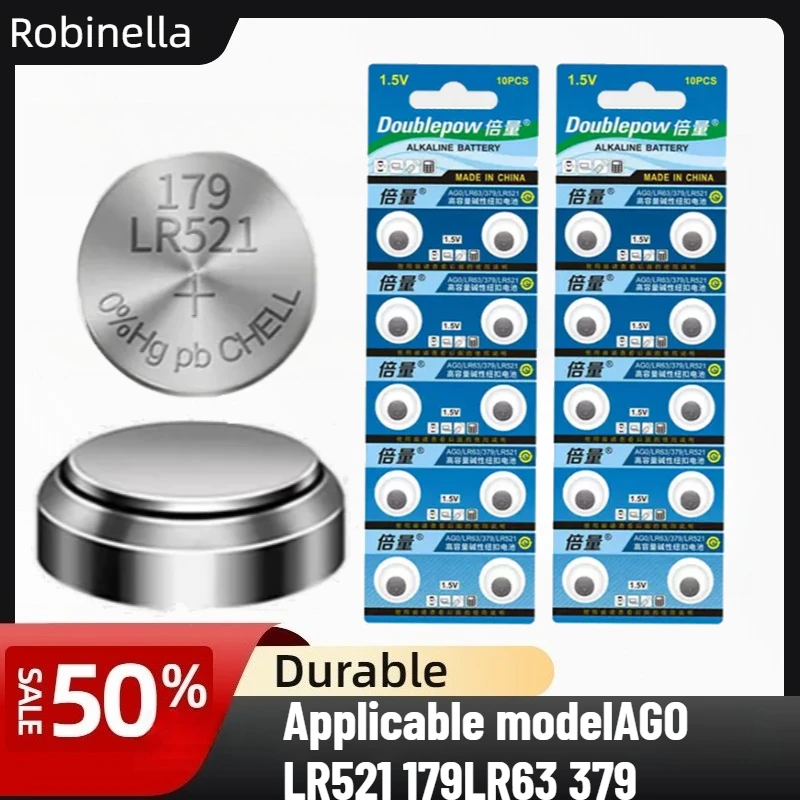 

AG0 LR521 379 SR521SW 1.5V Button Battery 10-100 PCS Long Lasting for Watch Calculator Toys taschenrechner