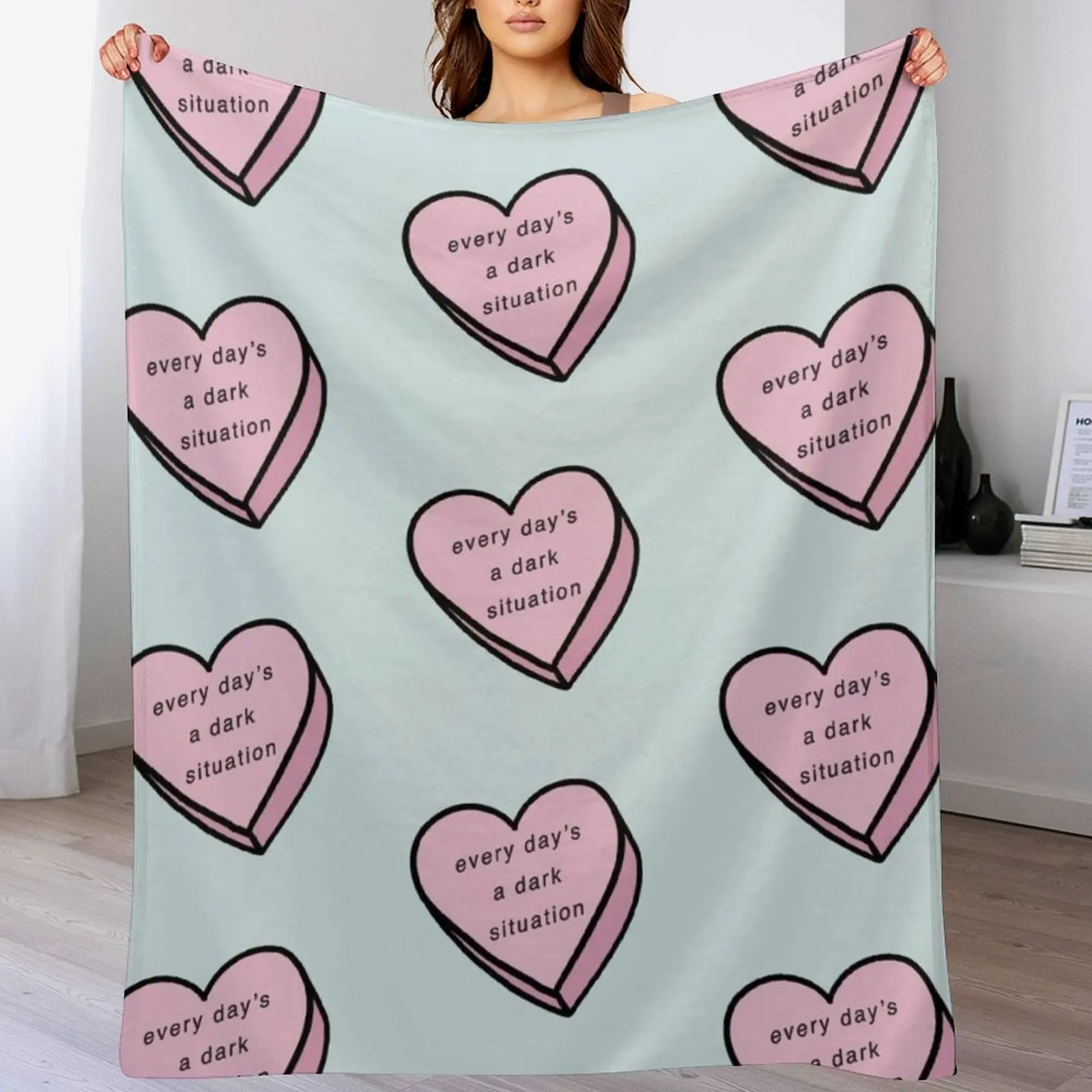 

every day's a dark situation a Nessa Barrett Candy Throw Blanket Cozy Home Blanket Gift for Christmas Holiday