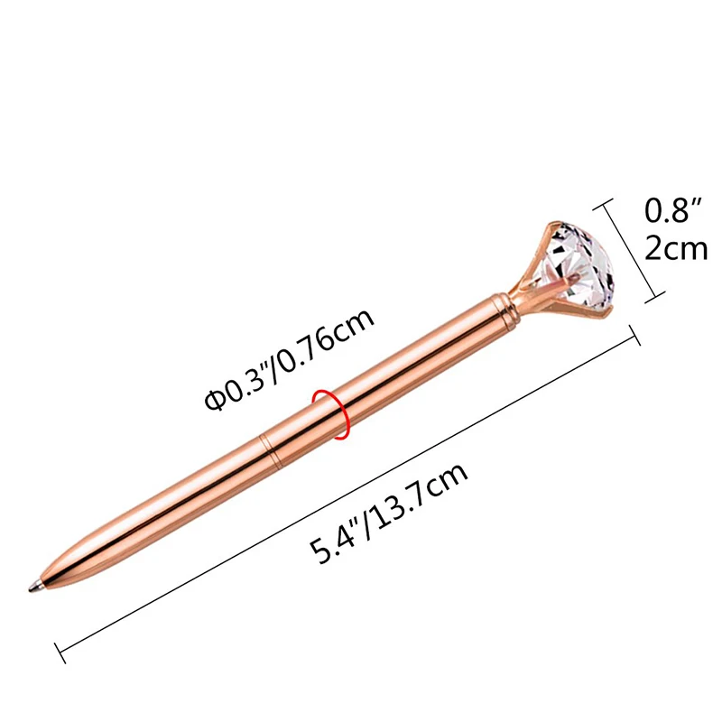 Imagem -06 - Canetas Esferográficas Metal Cristal Diamante Caneta de Tinta Preta para Journaling Presentes para Professor Escola e Escritório Peças