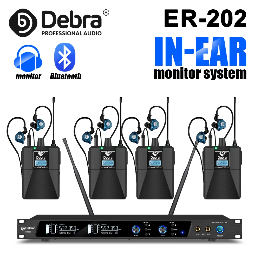 

Беспроводная система внутриканального мониторинга Debra ER-202 с технологией Bluetooth 5.0 и UHF для сценических и театральных выступлений