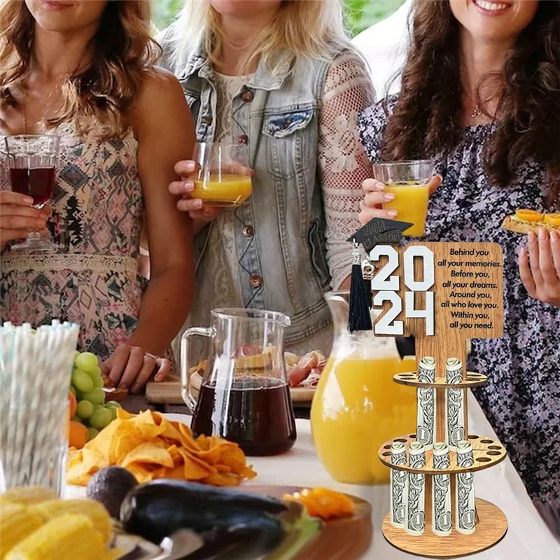 A15F-2024 جديد هدية التخرج حامل المال حامل بطاقة التهنئة كعكة المال لحفلة التخرج هدية تخرج كعكة #2