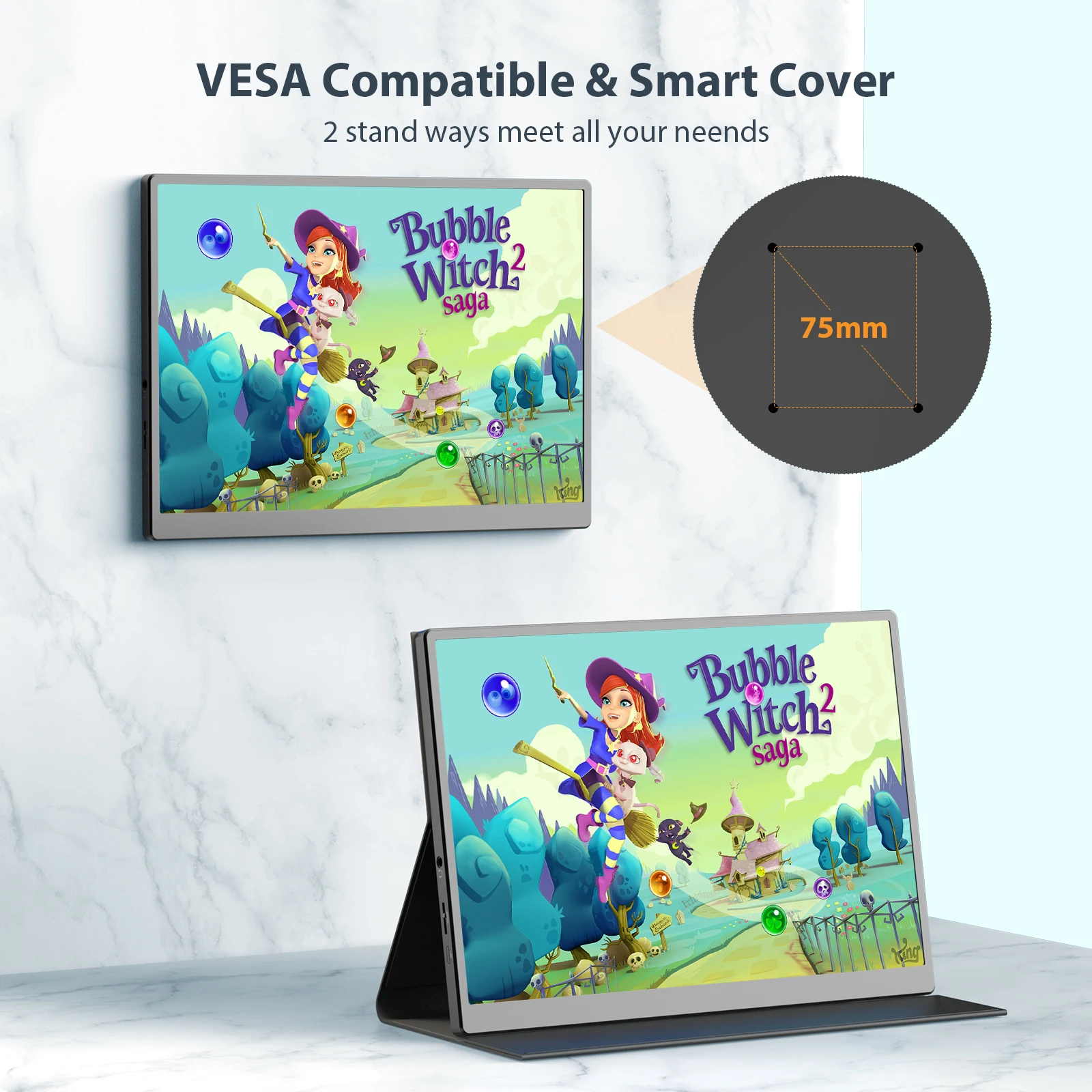 شاشة ألعاب Eyoyo-كامل IPS ، شاشة ثانية محمولة للكمبيوتر المحمول والهاتف ، x HD ، 420CD ، sRGB ، غلاف بلاستيكي ، بوصة ، Type-C