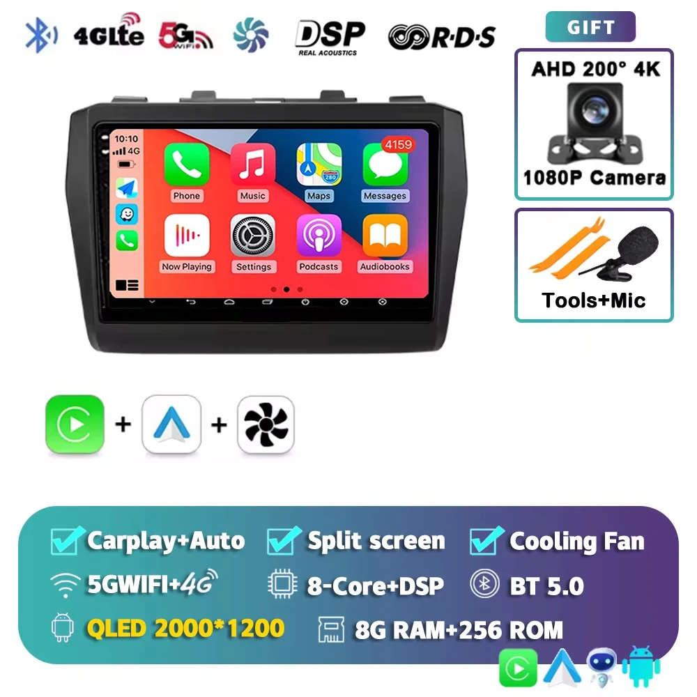 Android 16 autoradio voor Suzuki Swift 2017 2018 2019 2020 2021 draadloze Carplay Android Auto audio multimediaspeler 2 Din