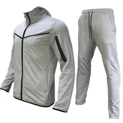 Coat Men's Spring and Autumn New European Size Sportswear Pants Hoodie Hooded Casual Set