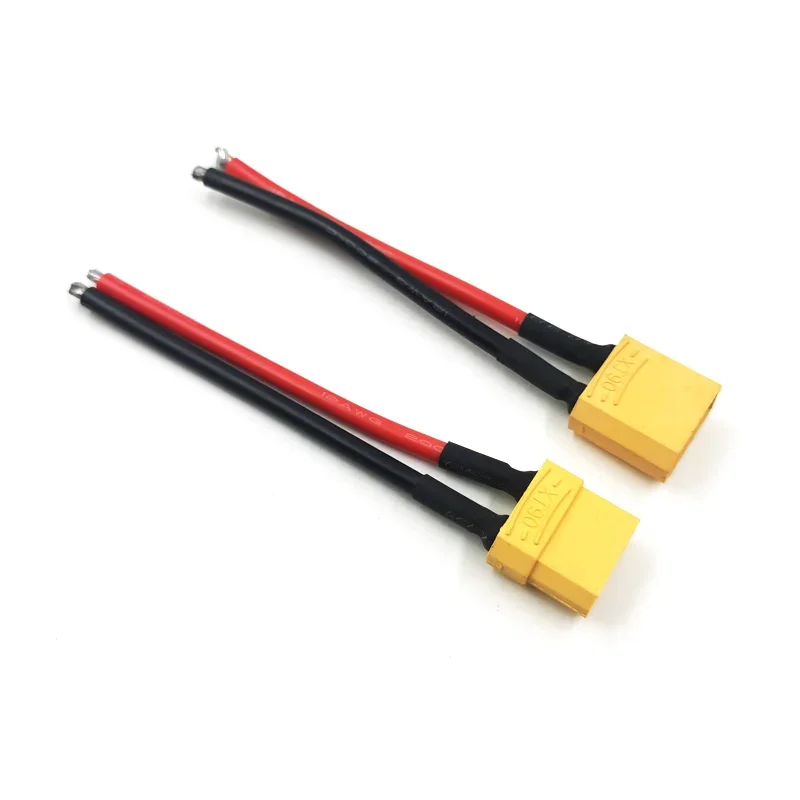 Connecteur mâle et femelle avec fil en silicone, câble de batterie RC, Xt60 Xt30 T Xt90, 100mm, 12 awg, 14 awg, 16awg