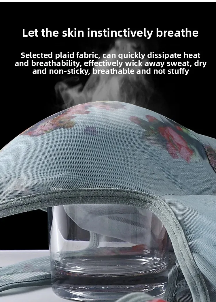 Sujetador de talla grande con copas fijas, inalámbrico, transpirable, fino, estilo chaleco de una pieza para personas de mediana edad y mayores.