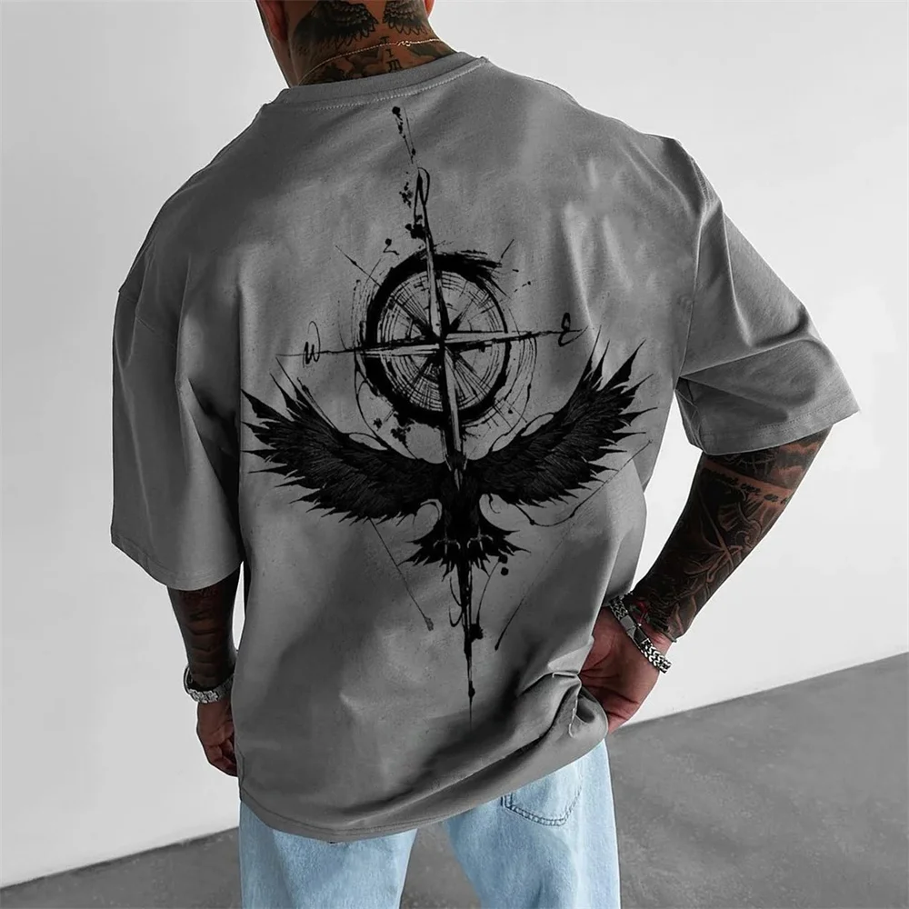 ويكي-الرجال العرقية الطوطم الرسم تي شيرت ، قصيرة الأكمام تي شيرت ، عارضة خمر قمم ، الملابس القطنية ، الصيف الشارع Y2K #6