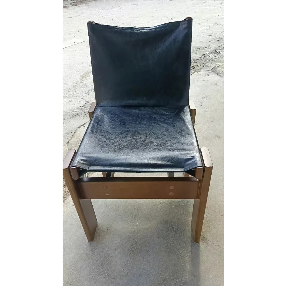 اليابانية الرجعية الطعام كرسي البراز الخشب الصلب العتيقة نمط الجلود مقهى الفاخرة ضوء مصمم الذراع كرسي الطعام أثاث المطبخ #6