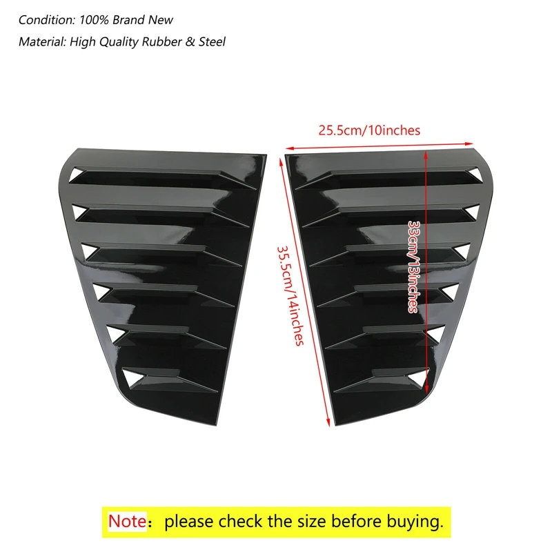 Car Rear Side Window Louvers, For Golf 7 R MK 7 7.5 2013-2020 Racing Style Window Blinds Air Vent Scoop Cover