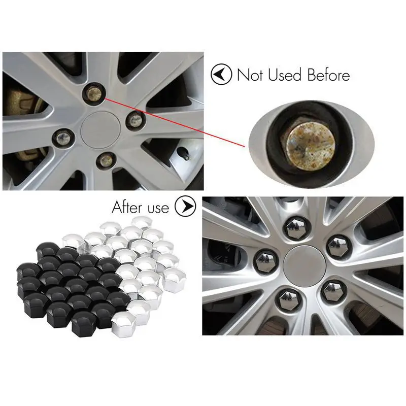 New 20Pcs 17/19/21mm Car Wheel Nut Caps For Ford Ranger C-Max S-Max Focus Galaxy Mondeo Transit Tourneo Custom car Accessories