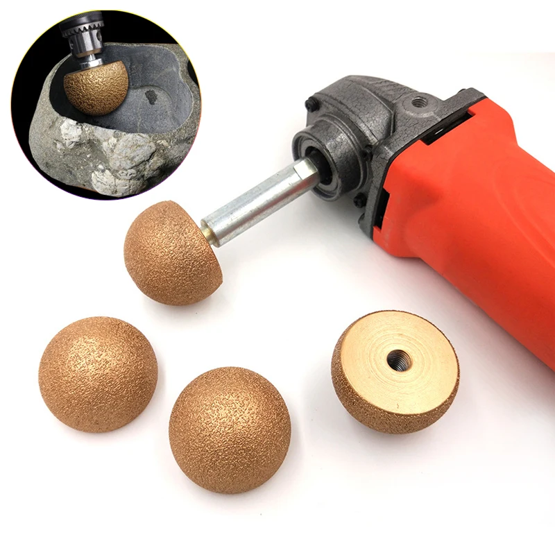 New Diamond Brazed Round Grinding Head Abrasive Tools For Internal Arc Grinding Of Stones Engraving Tool Heads Mushroom Heads