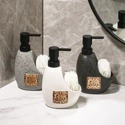 450ml Ceramic Dish Soap Dispenser with Sponge Holder Bathroom Kitchen Sink Countertop Empty Liquid Hand Pump Bottle Dispenser